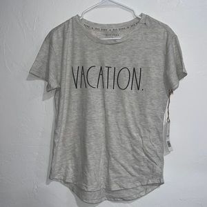 Rae Dunn tee shirt Vacation XS NWT
